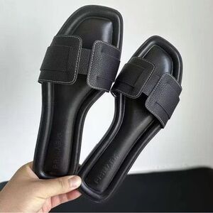 Black Slide Sandals